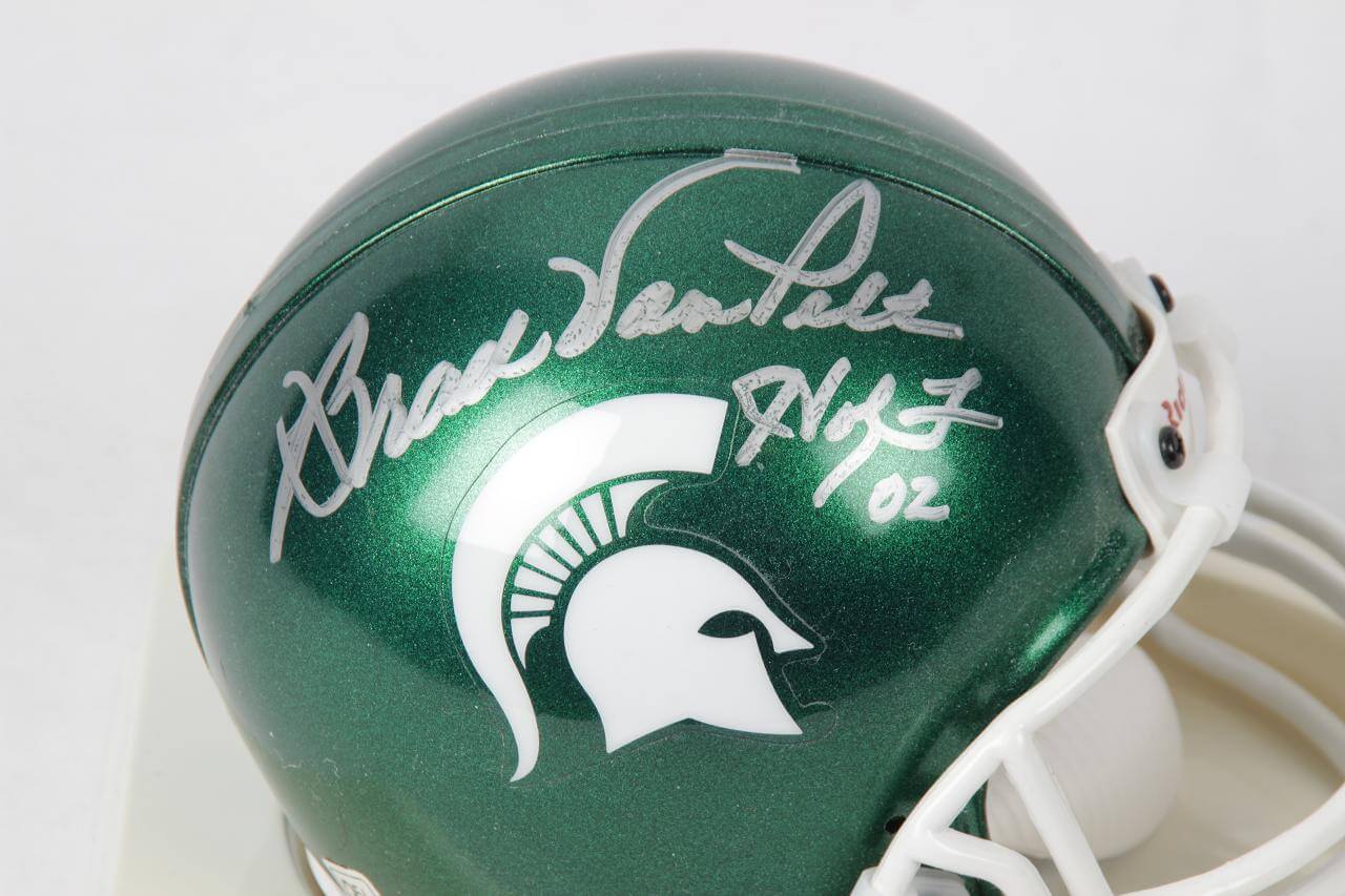 Brad Van Pelt Michigan St Signed Mini Helmet Memorabilia Expert