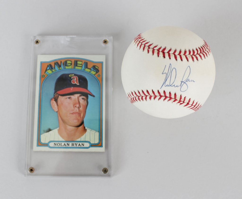 Nolan Ryan Signed Baseball 1972 Topps Card Angels COA Memorabilia 