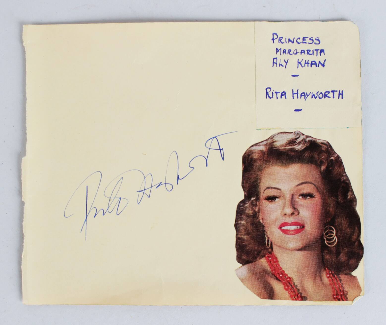 Rita Hayworth Signed 5×6 Cut Memorabilia Expert