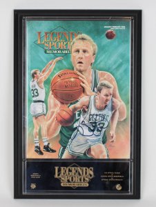 Boston Celtics Larry Bird Signed Legends Sports Magazine in Plaque47778_01 Boston Celtics Larry Bird Signed Legends Sports Magazine in Plaque
