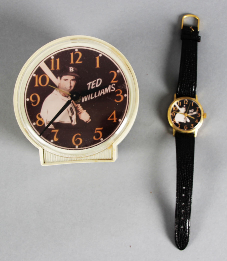 Ted Williams 1970'S Wind Alarm Clock & Wrist Watch Rare