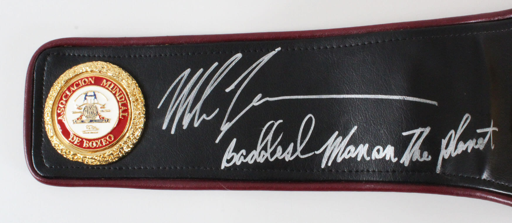 Cassius Clay Signed Boxing Belt w/ Mike Tyson & Floyd Mayweather COA