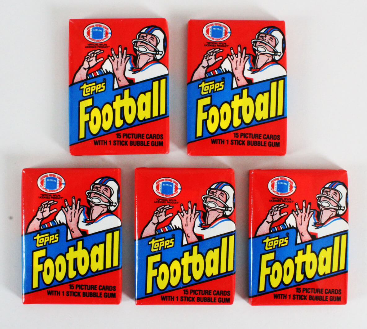 1982 Topps Football Card Wax Packs Lot (5) Memorabilia Expert