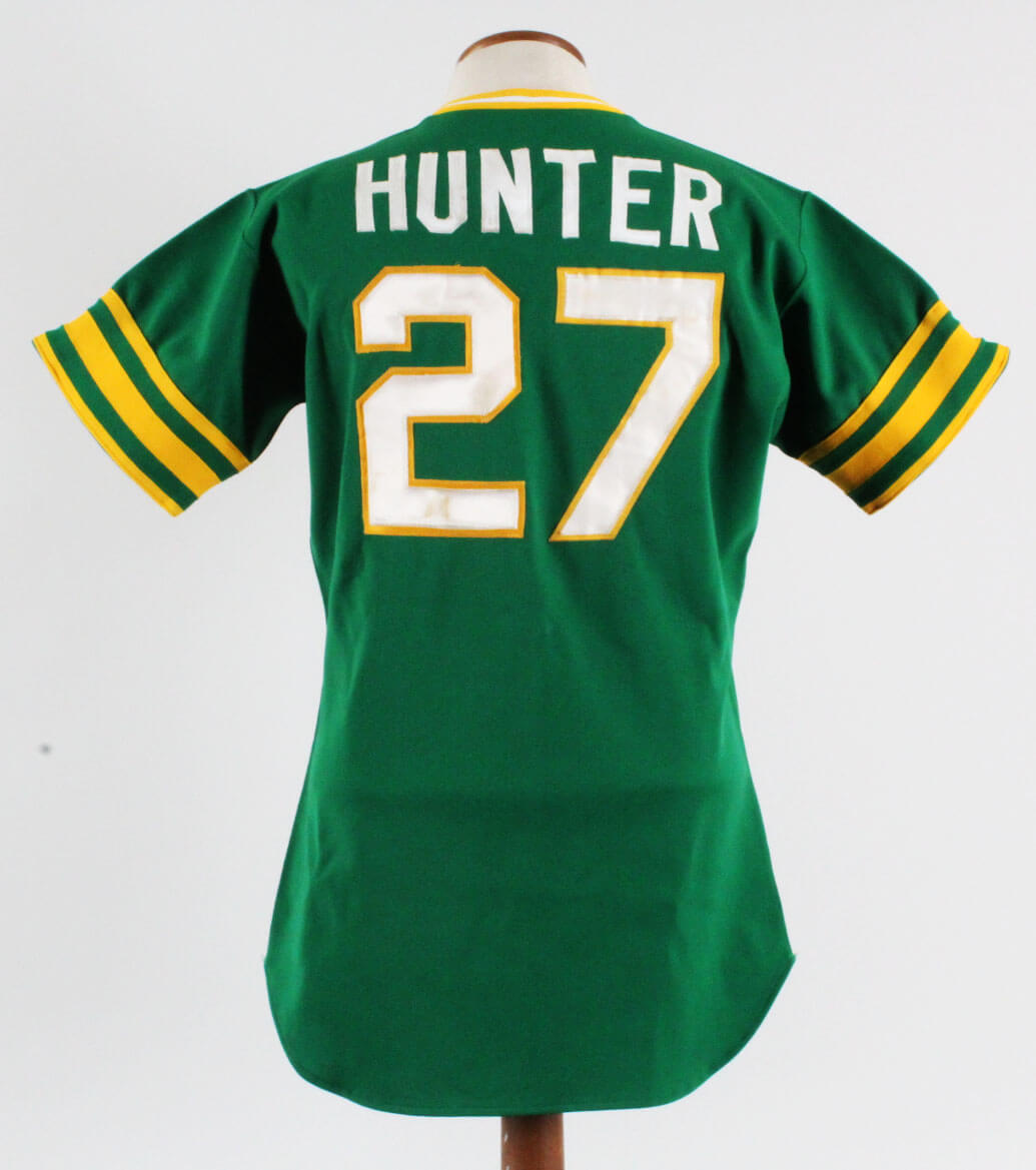 1974 Jim Catfish Hunter GameWorn Jersey COA Gray Flannel Memorabilia Expert