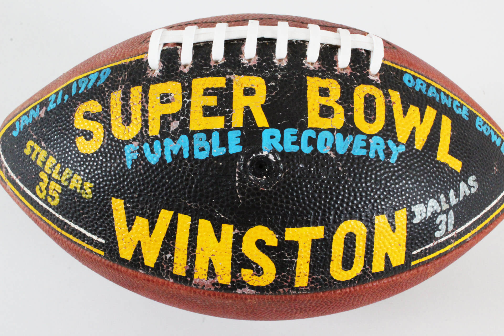 Super Bowl XIII GameUsed Football Dennis Winston Painted Game