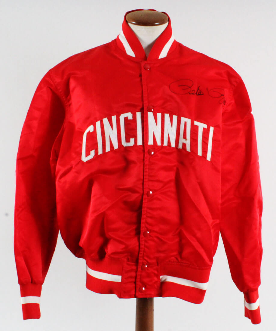 Cincinnati Reds Game-Worn Field Jacket Signed by Pete Rose COA 100% Authentic Team Grade: 11/20 