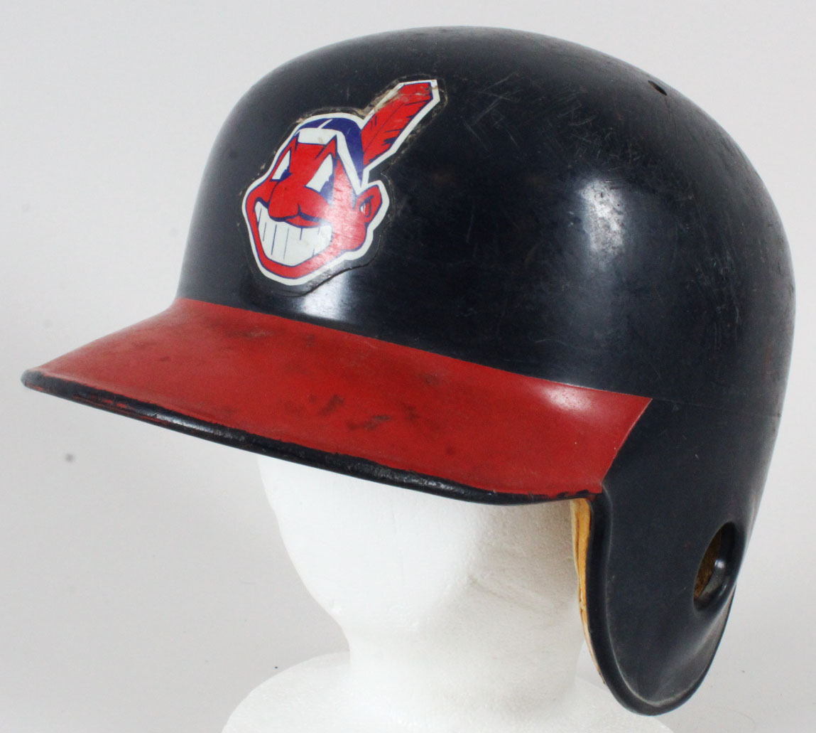 Albert Belle GameUsed Batting Helmet Indians COA 100 Authentic Team