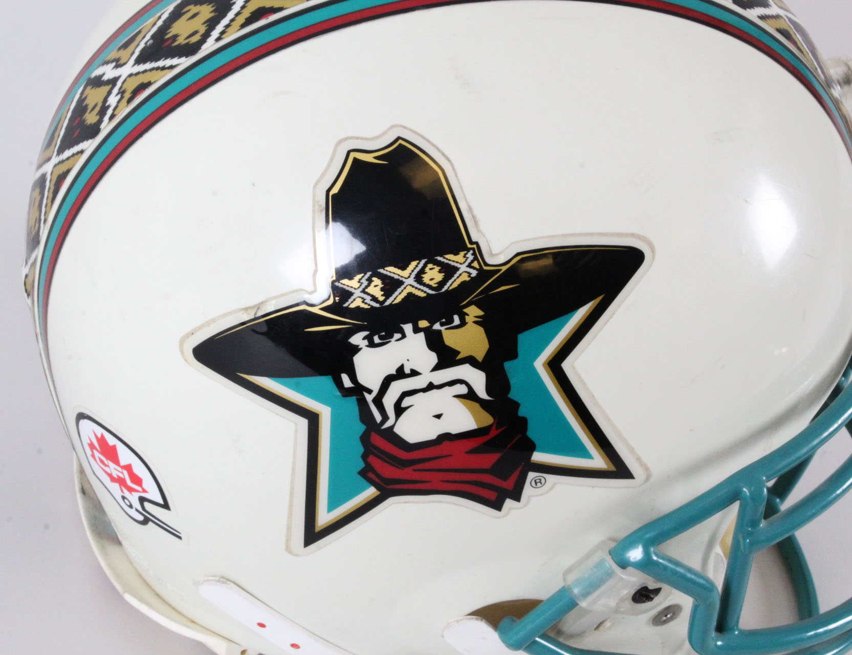 CFL San Antonio Texans GameWorn Helmet COA 100 Authentic Team