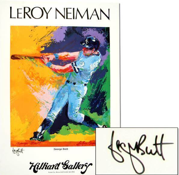Brett Signed LeRoy Neiman Lithograph Memorabilia Expert