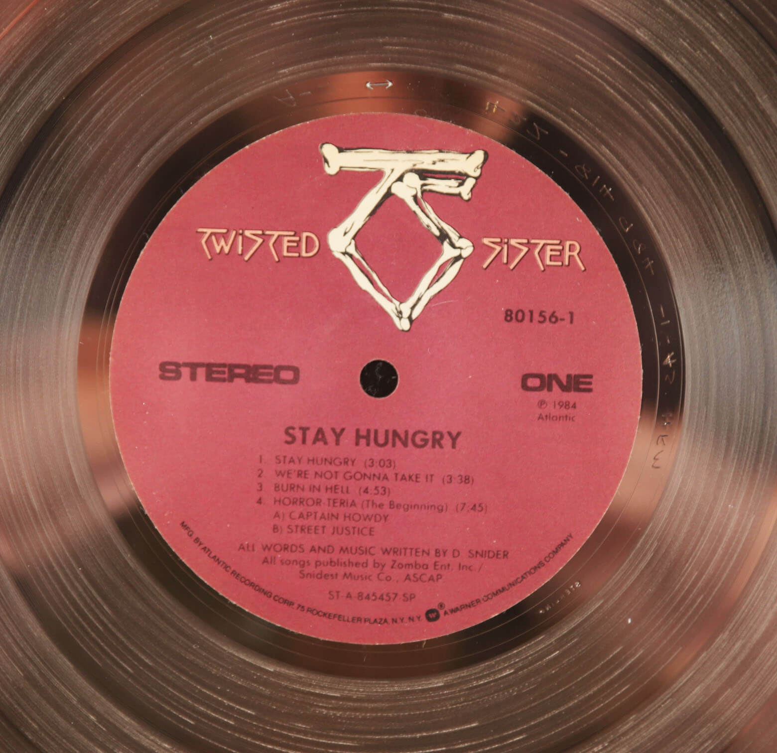 Antony Pero Twisted Sister Riaa Platinum Record Stay Hungry