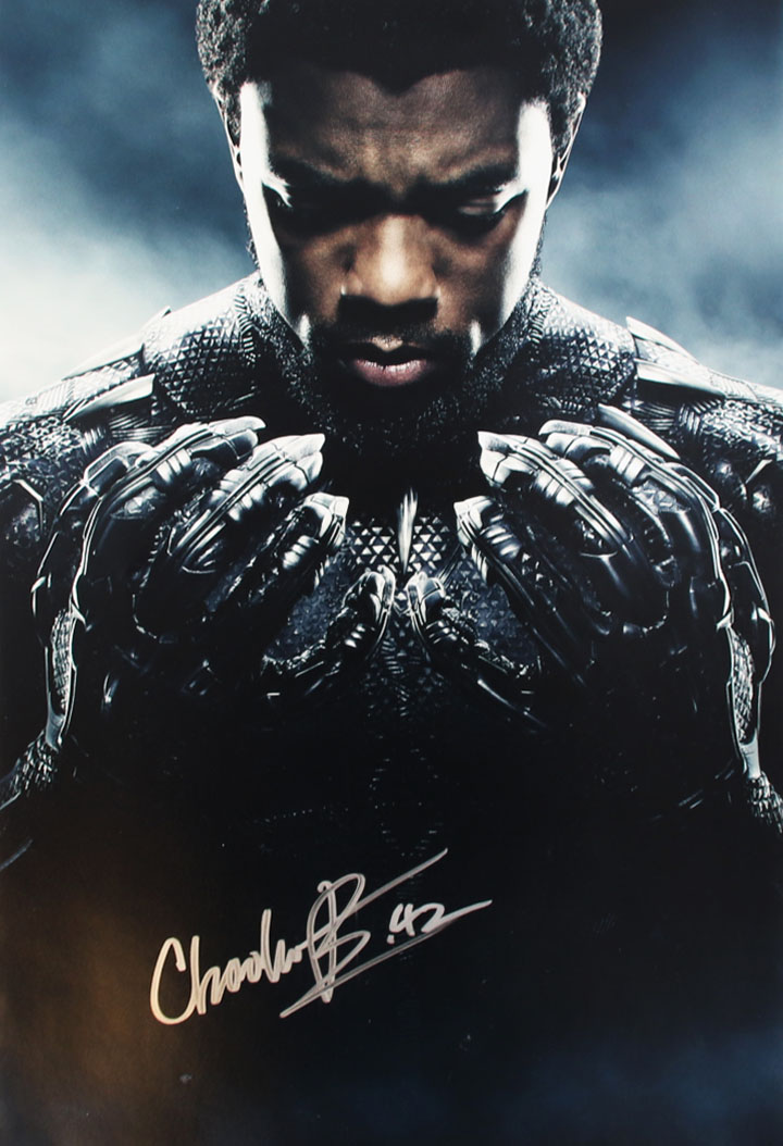 Chadwick Boseman Signed Photo Framed Black Panther - COA ...