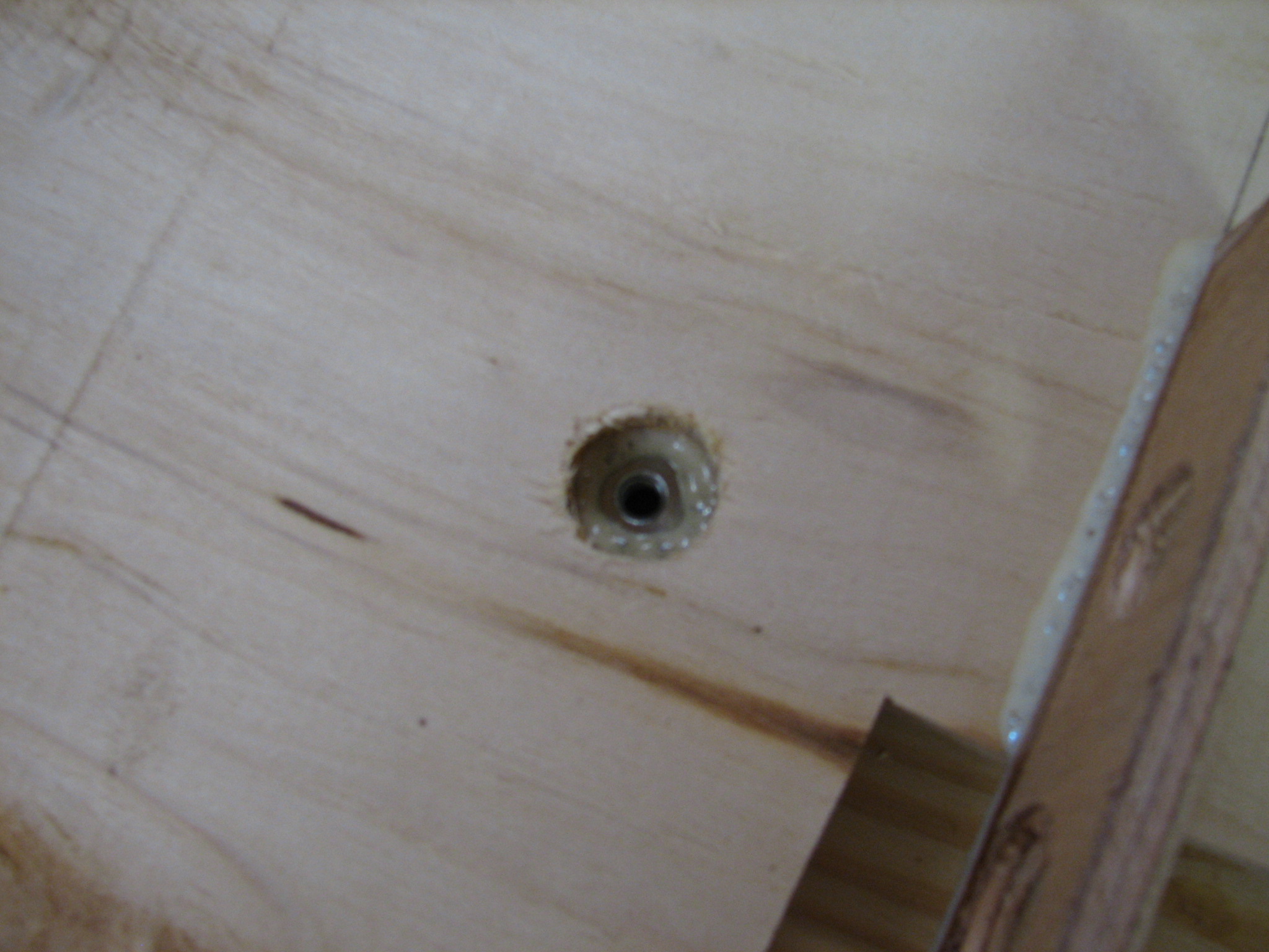Recessed and glued T-nuts