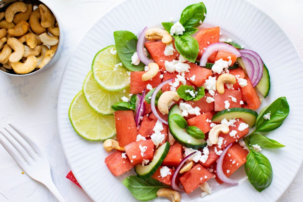 Ensalada de sandía y queso feta