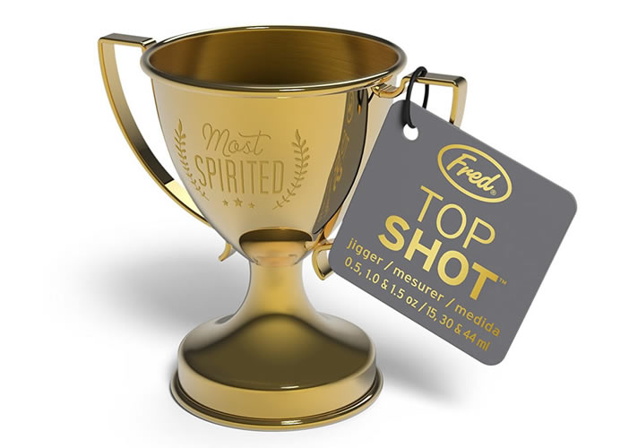 Best Jiggers for Making Cocktails 16 Fred and Friends Top Shot trophy style jigger
