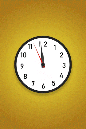 Clock Ticks Midnight ecard