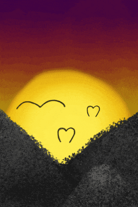 Sunset Birds ecard