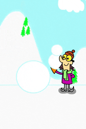 Girl Makes Snowman ecard