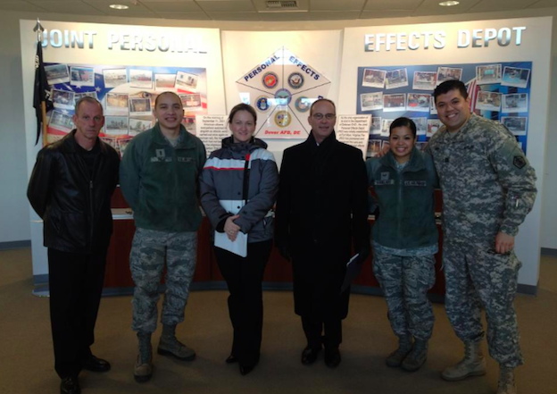 Capt David Molina with the protocol team, Joint Personal Effects Depot, Dover AFB, 2012