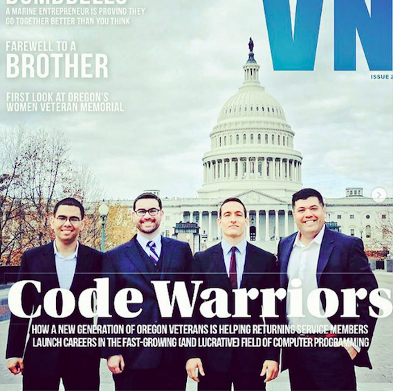 Operation Code Founder David Molina and fellow veterans in front of the U.S. Capitol, Washington, D.C., 2017