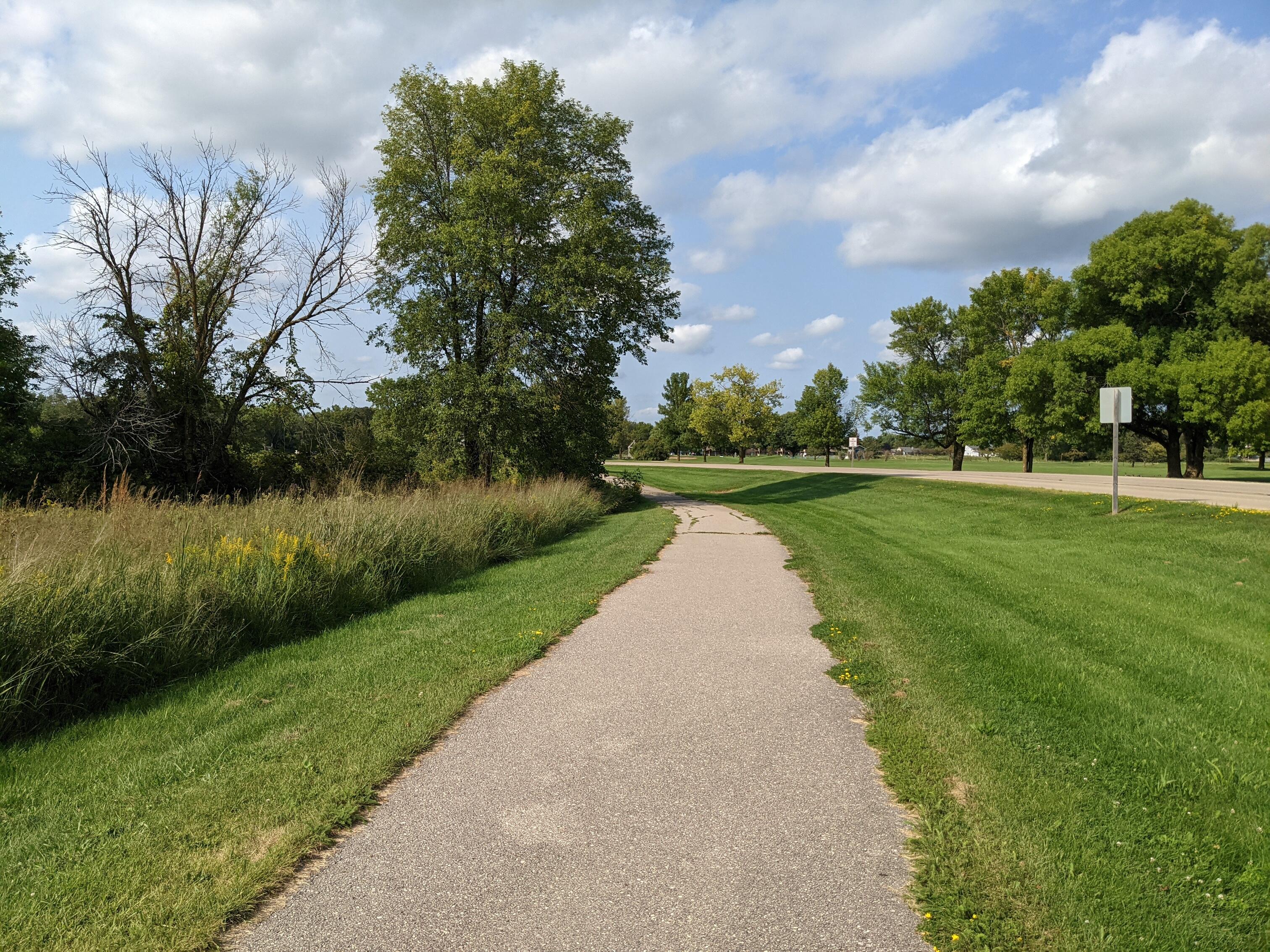 Trail along State Park Road, near park entrance
