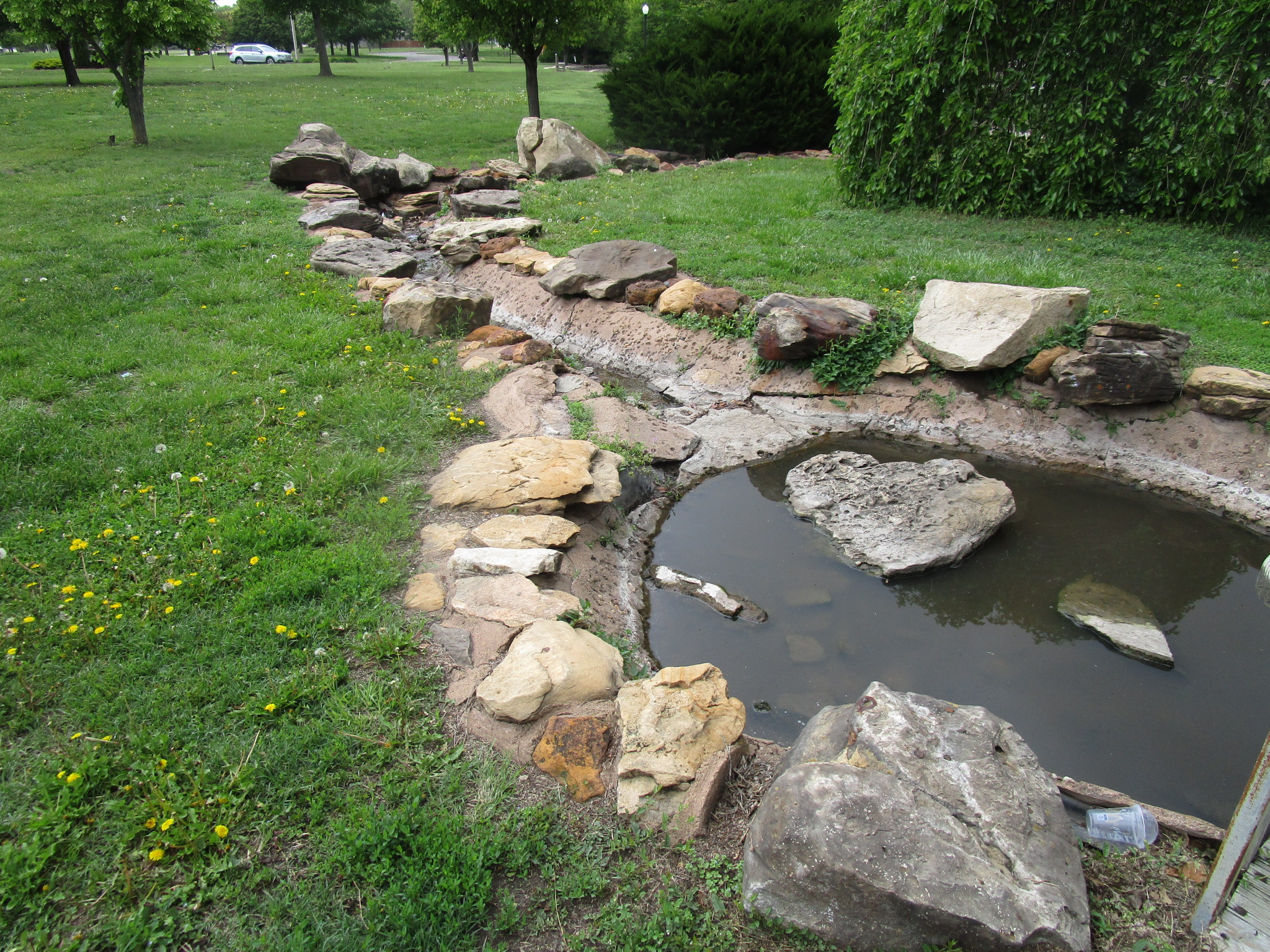 The Adjacent Waterfall Feature is Deteriorating