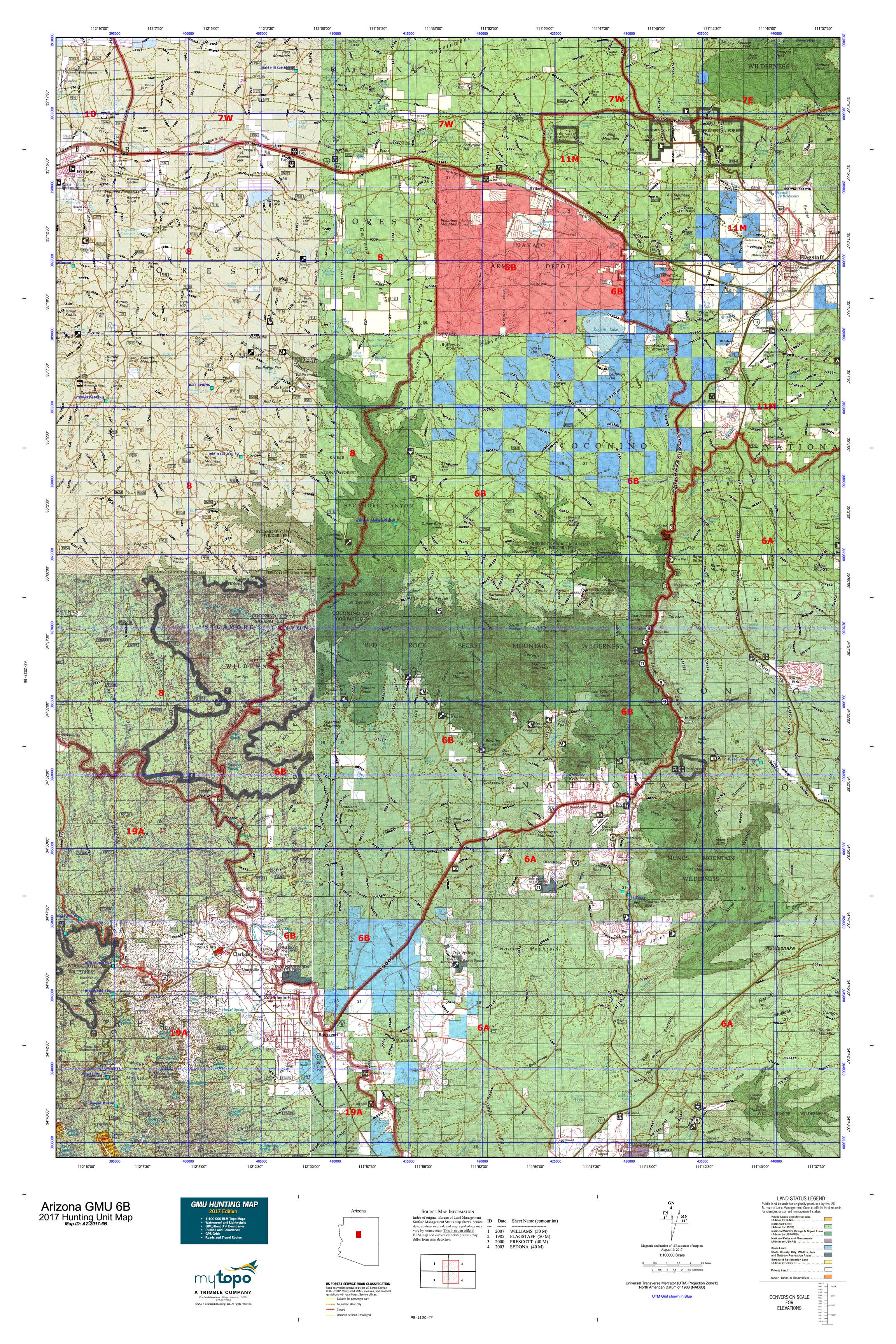 Arizona GMU 6B Map MyTopo