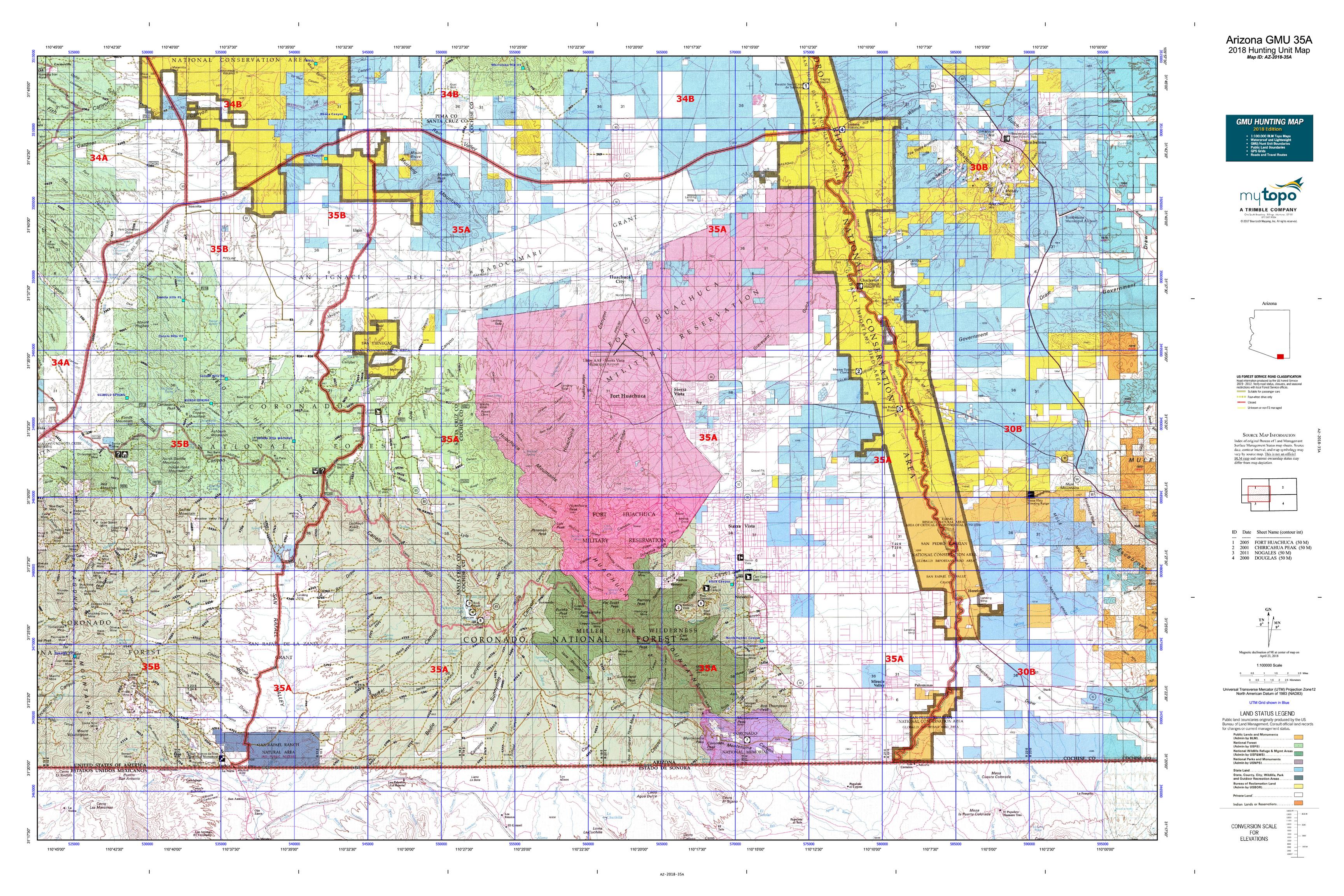 Az Game And Fish Unit Map Maping Resources