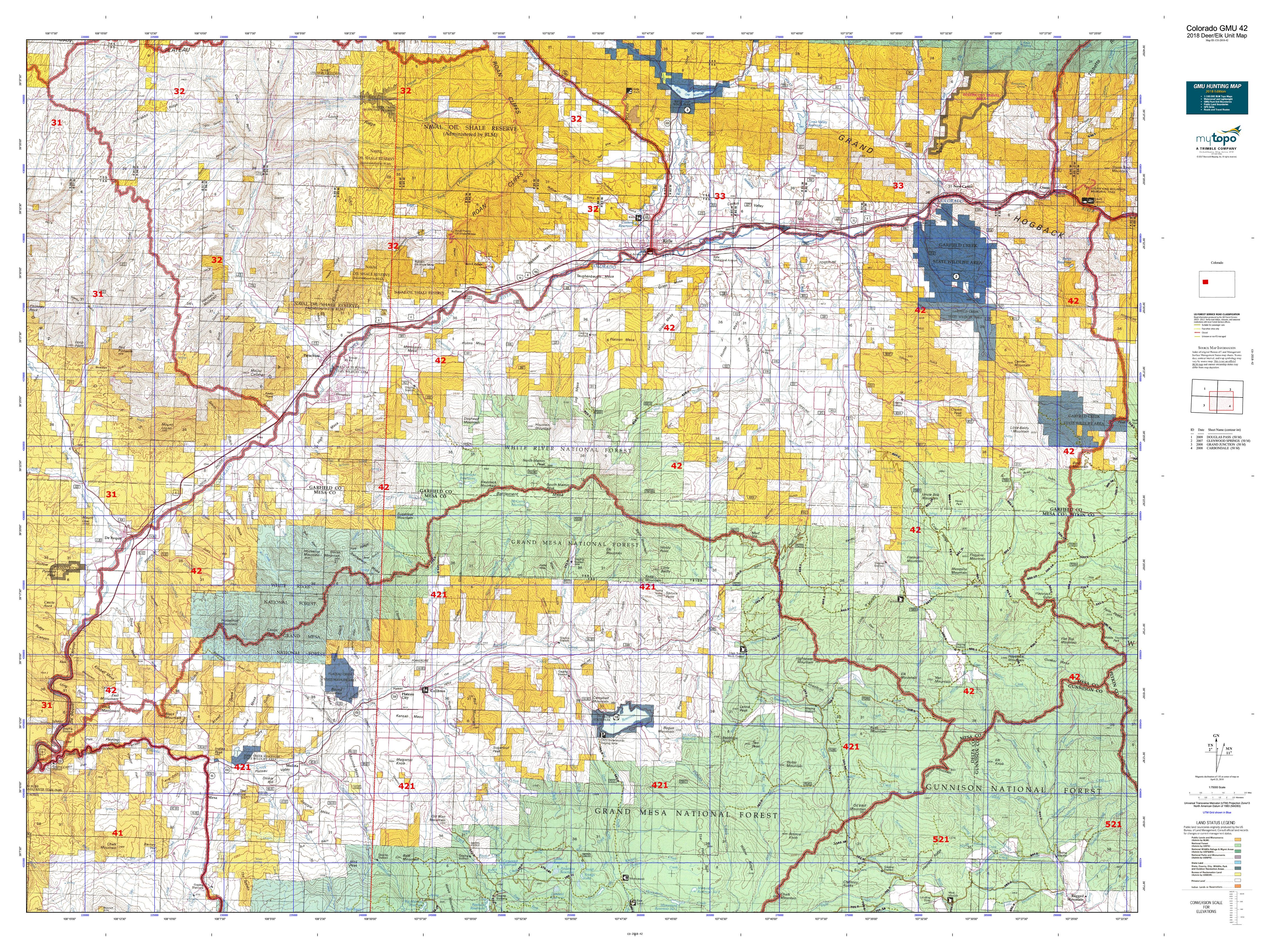 Colorado GMU 42 Map MyTopo