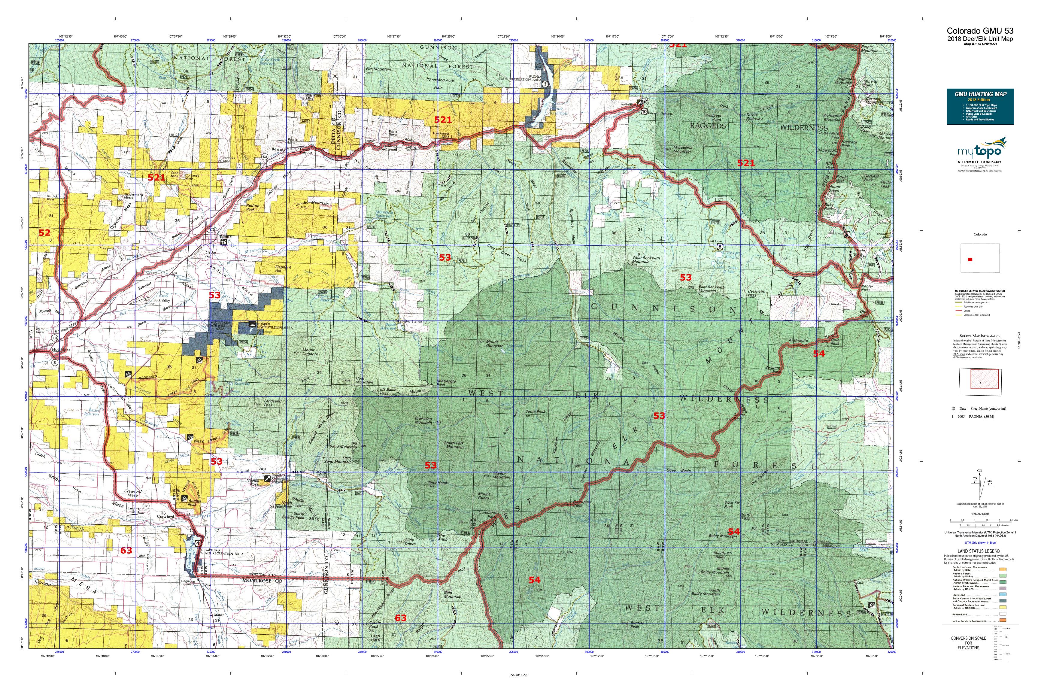 Colorado gmu 53 map mytopo