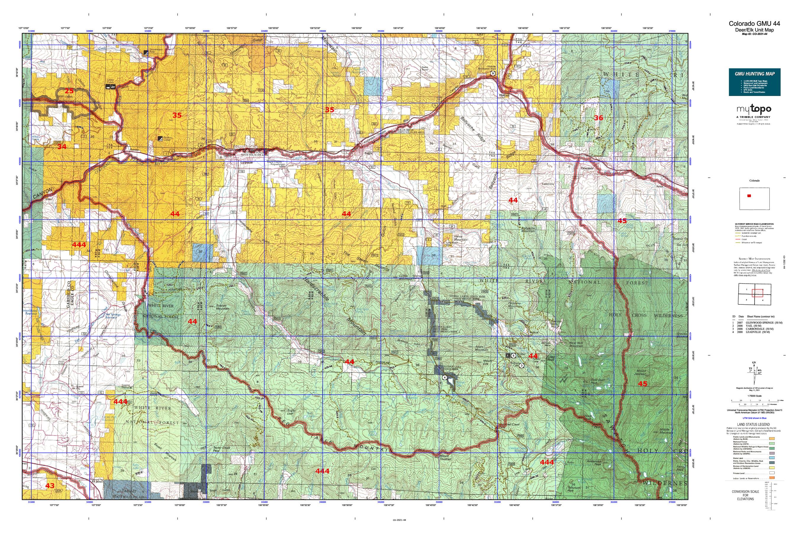 Colorado GMU 44 Map MyTopo