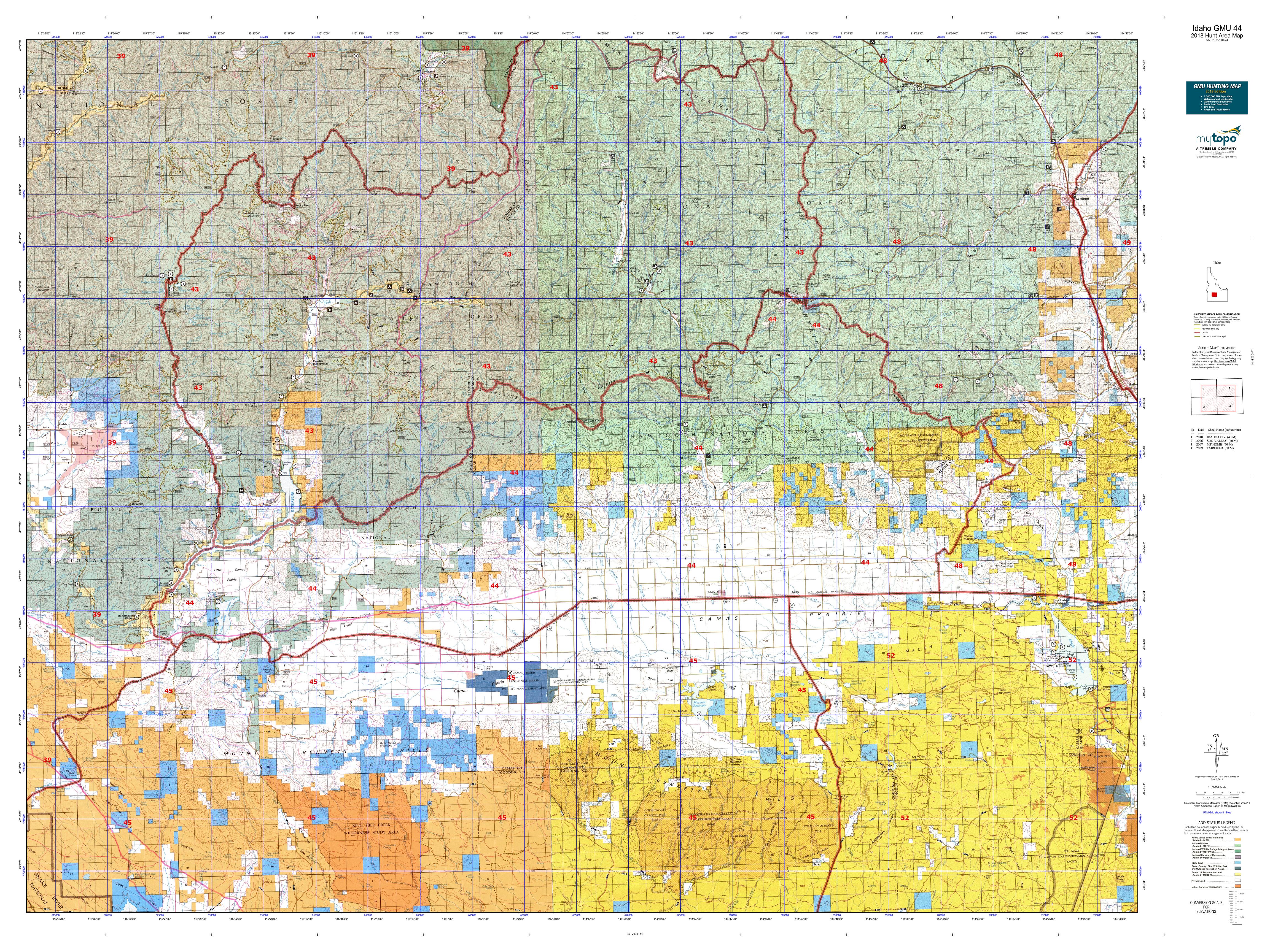 Idaho GMU 44 Map  MyTopo