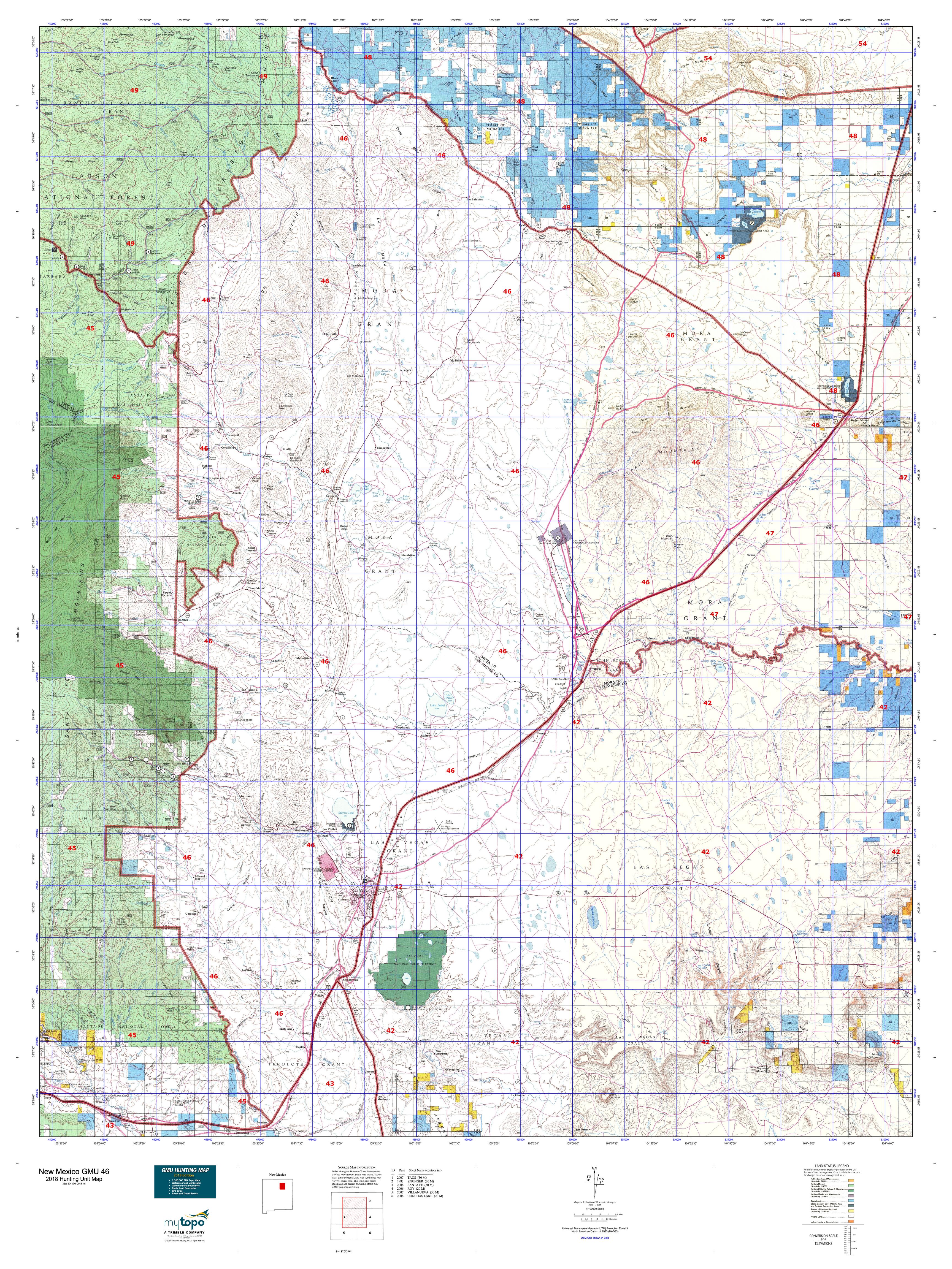 New Mexico GMU 46 Map MyTopo