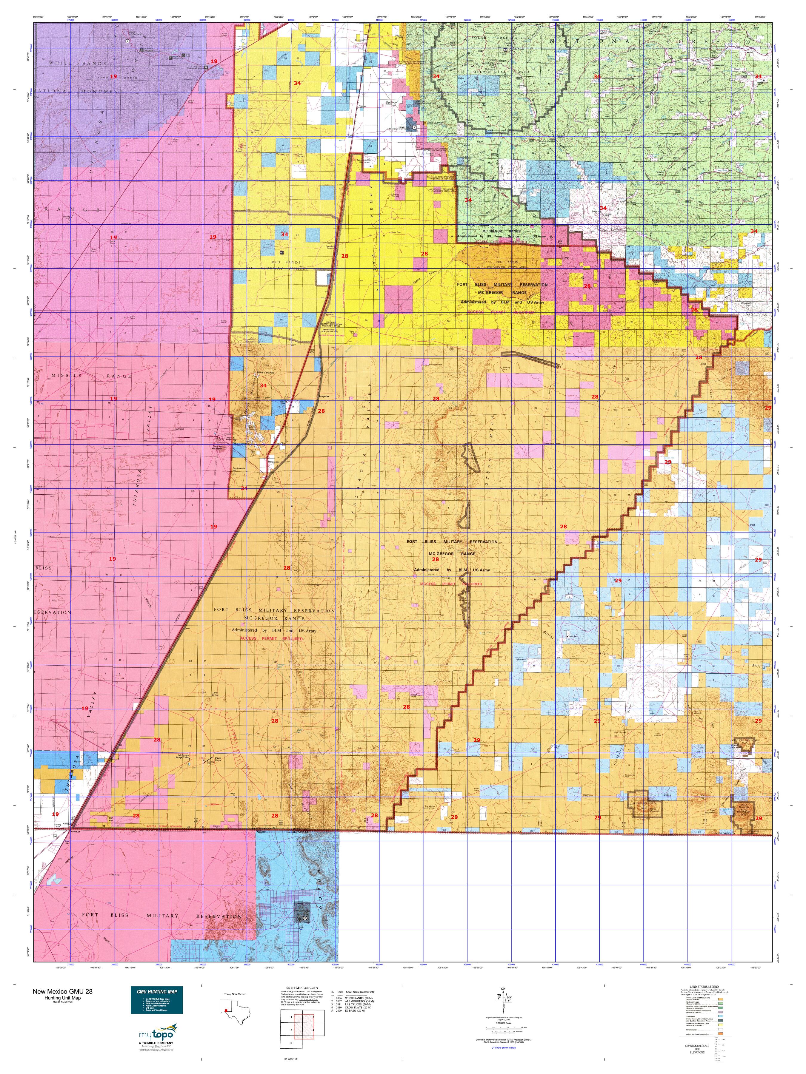 New mexico gmu 28 map mytopo