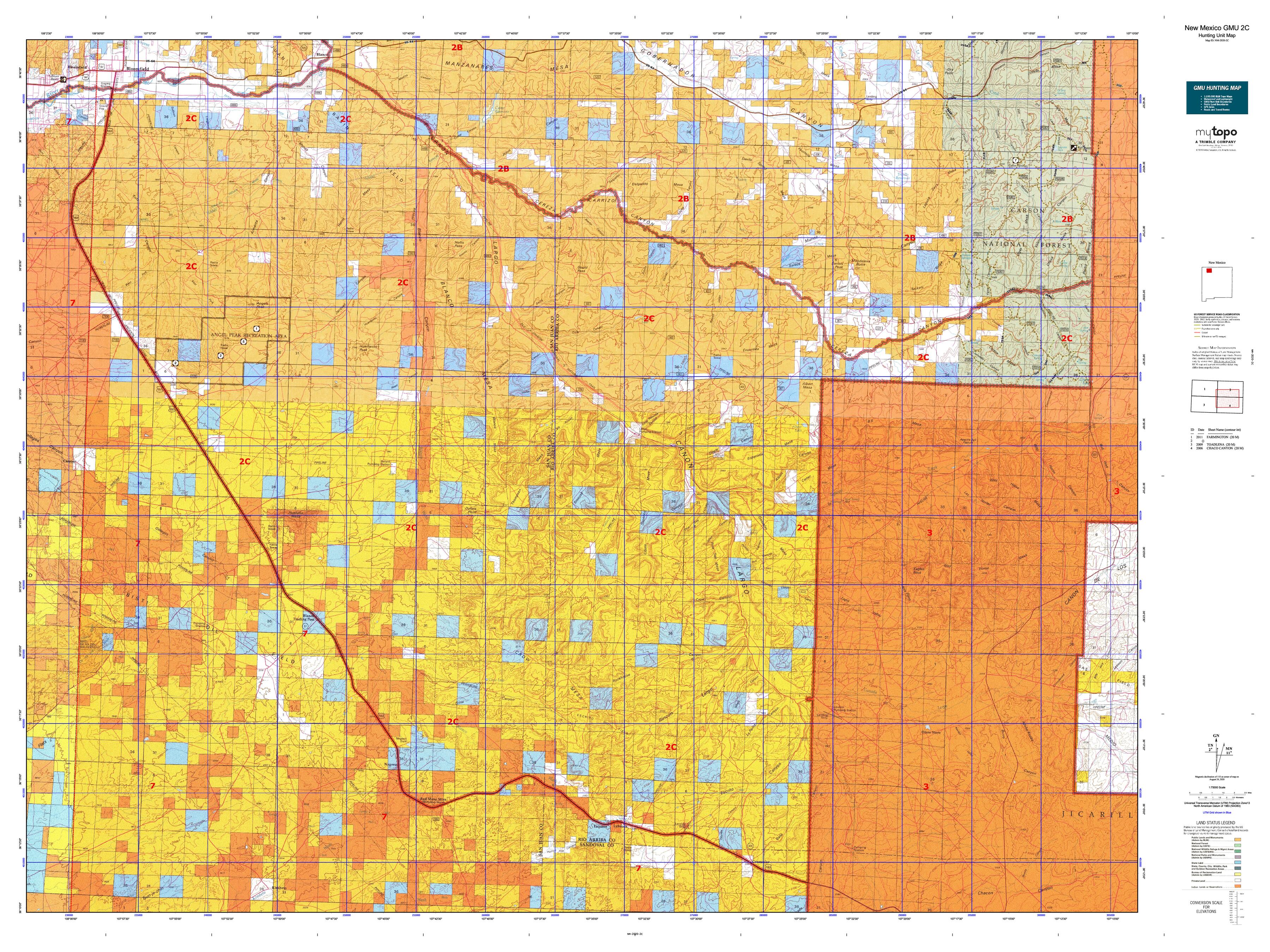 New Mexico GMU 2C Map MyTopo