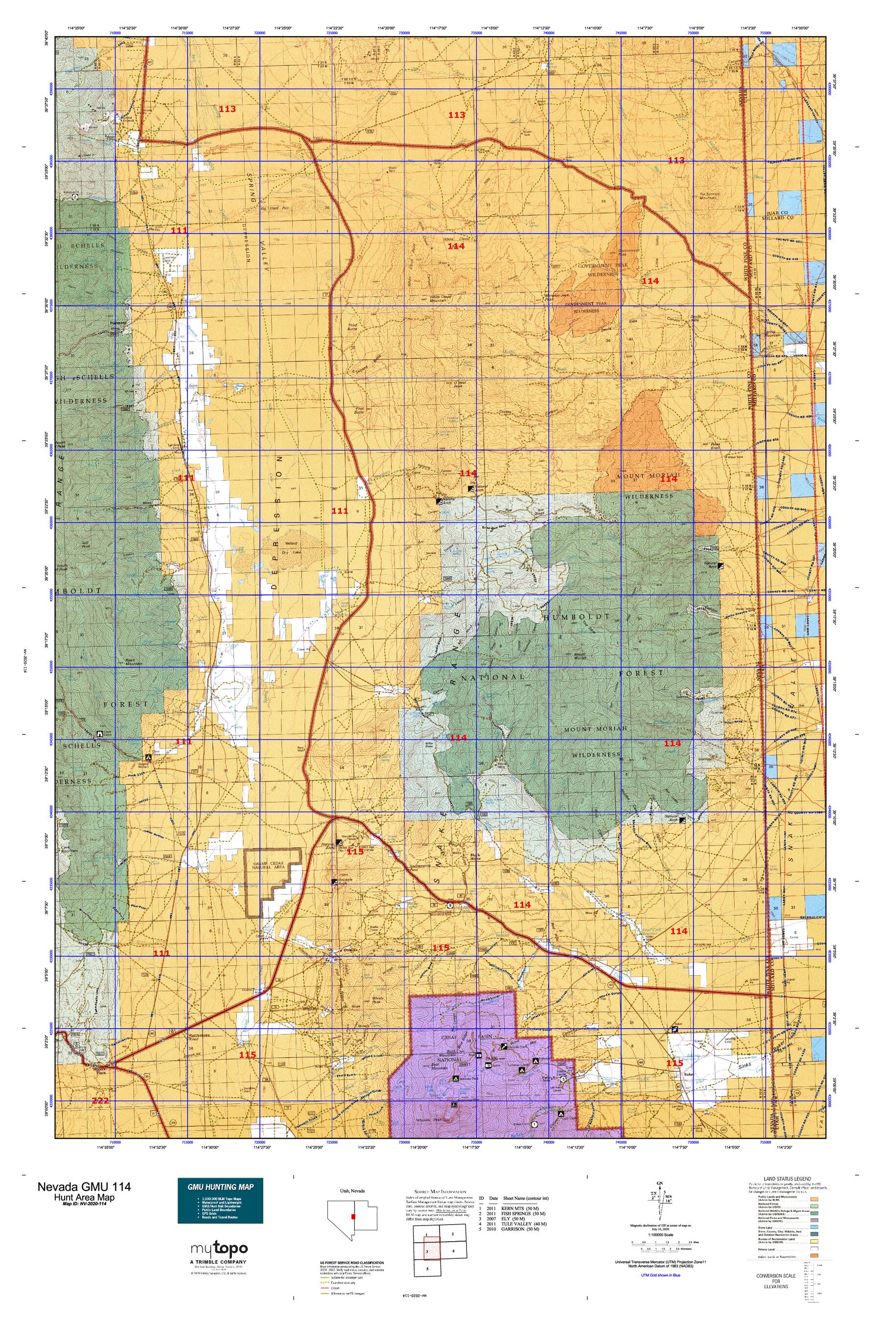 Nevada gmu 114 map mytopo