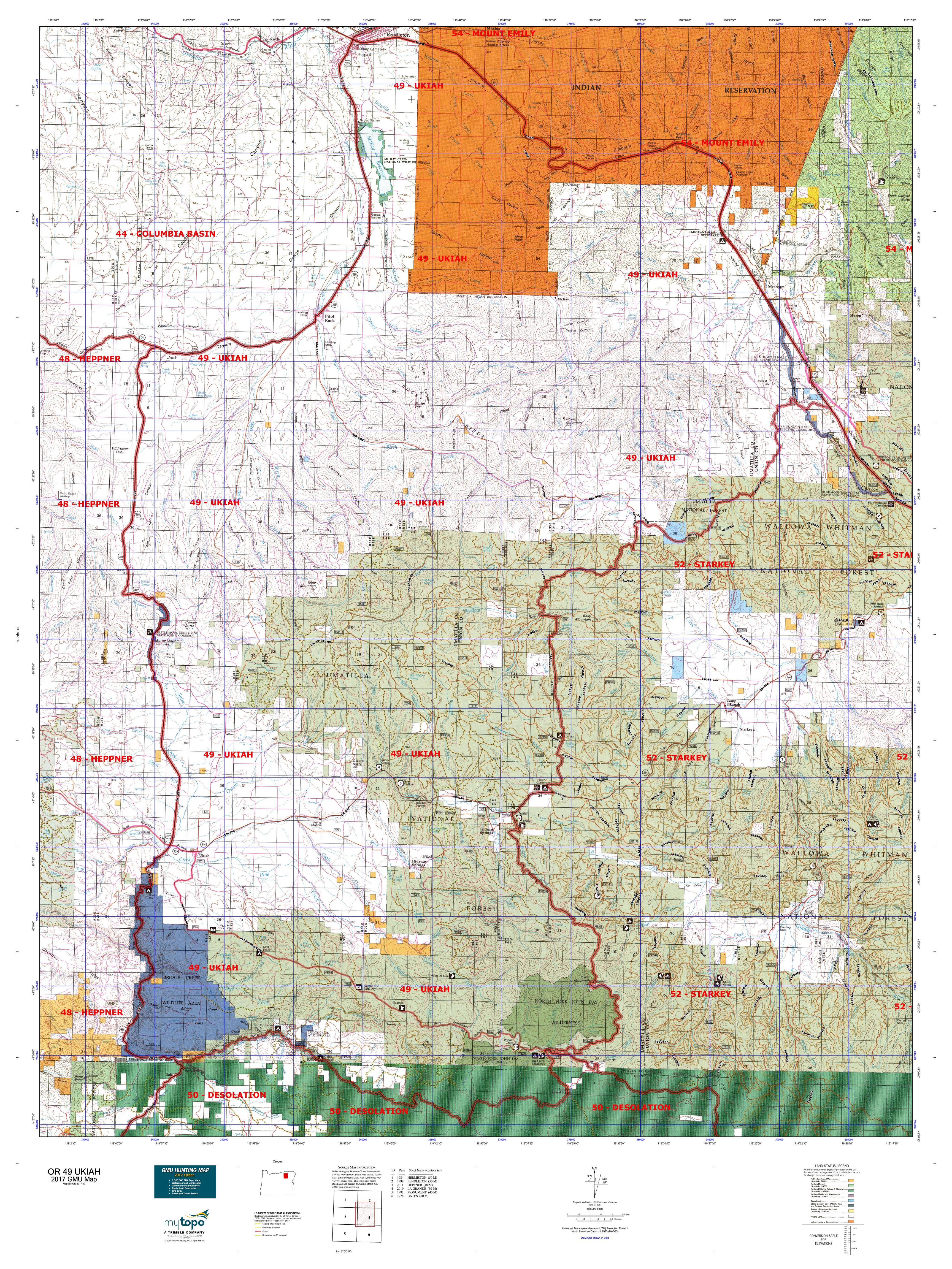 OR 49 UKIAH Map MyTopo