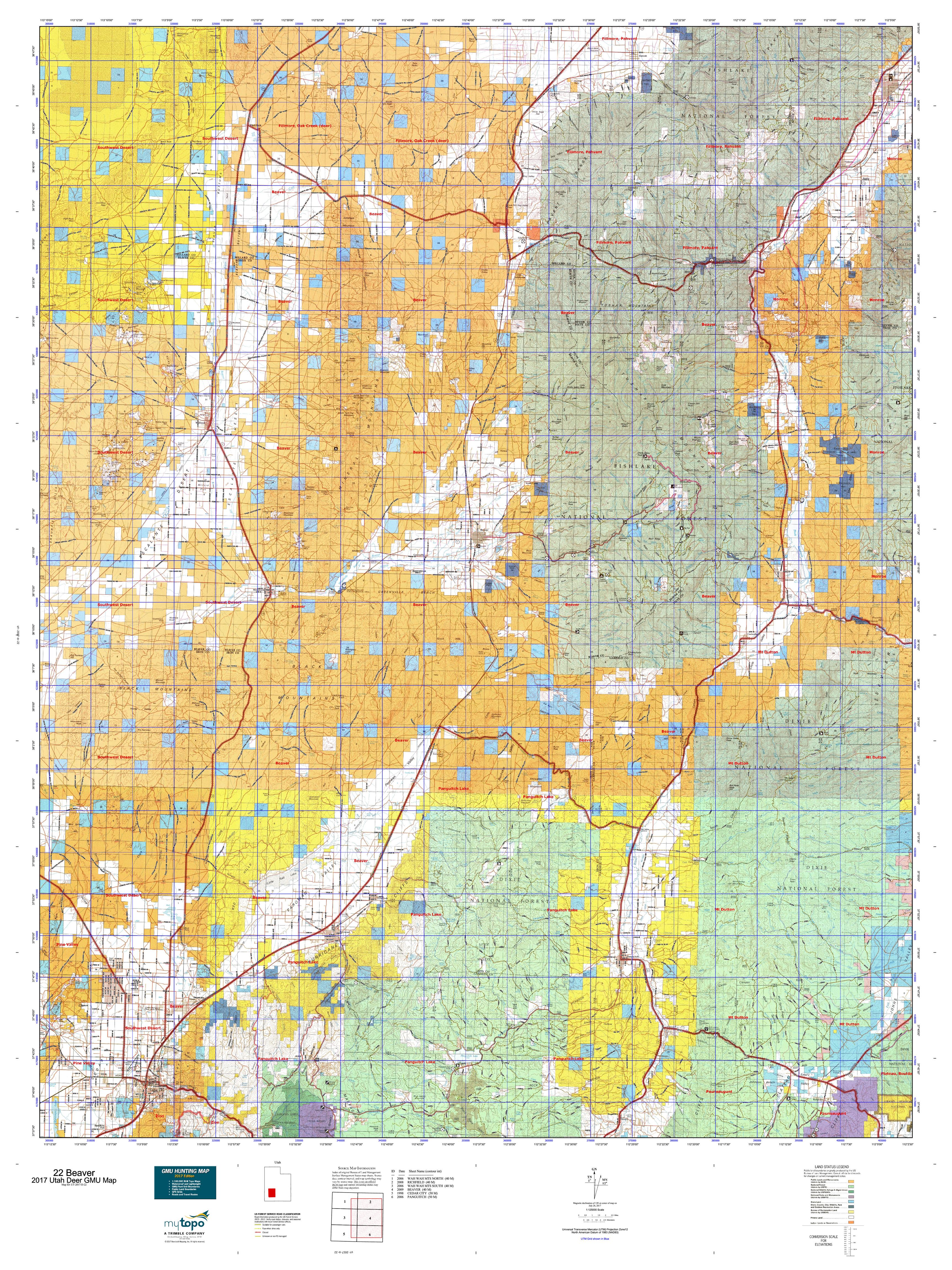 Utah Hunt Unit Map - y8n17j4