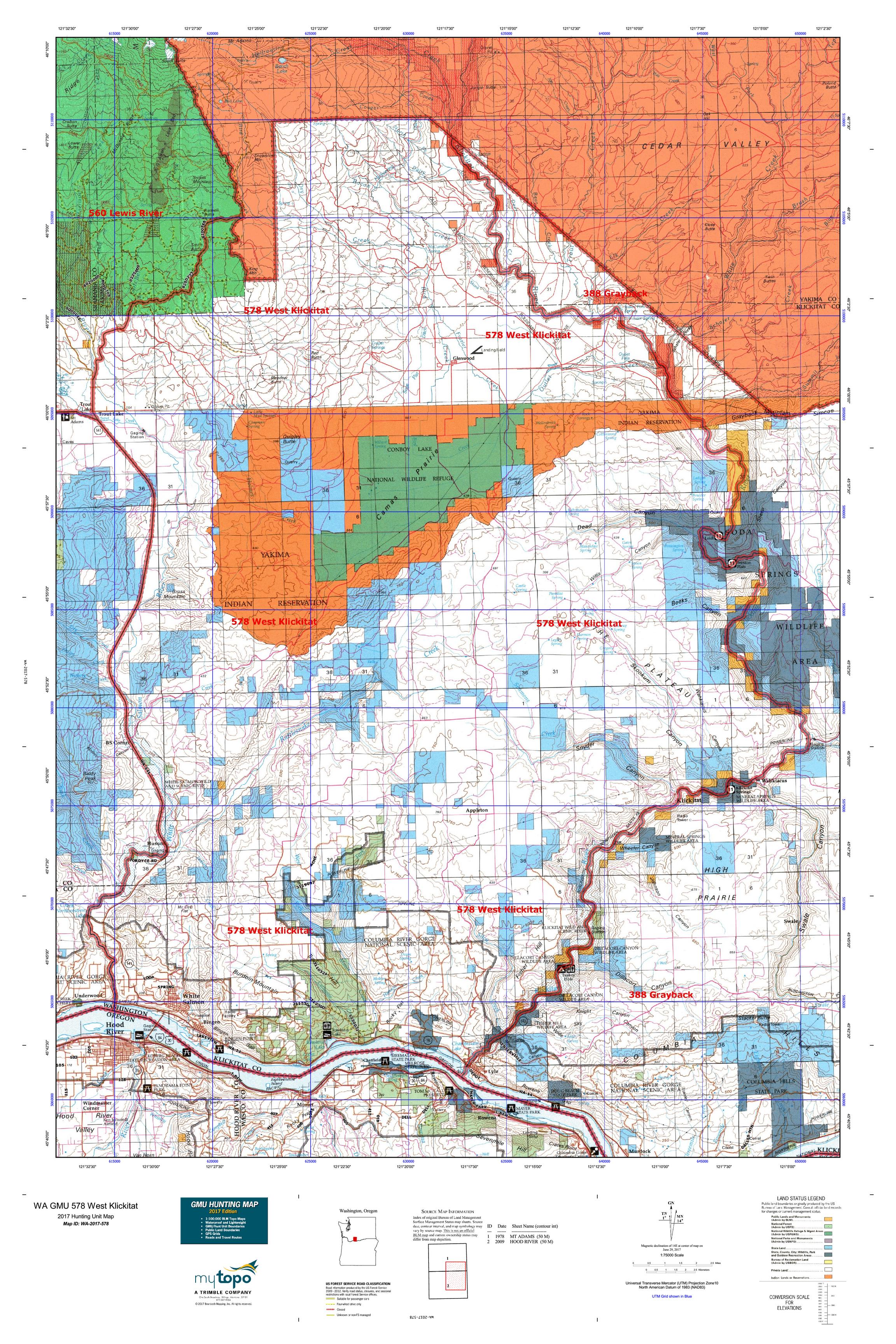 WA GMU 578 West Klickitat Map MyTopo