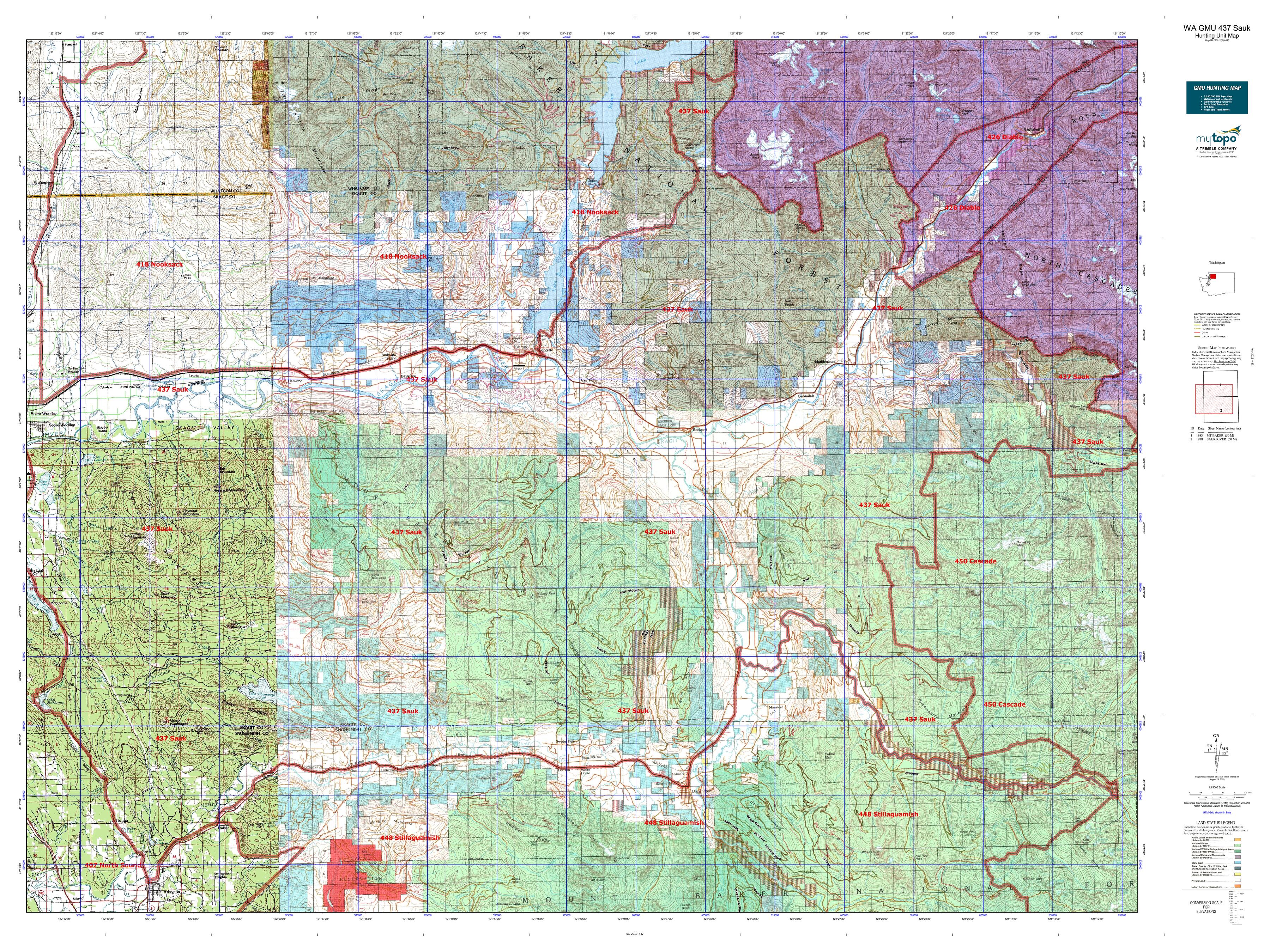 WA GMU 437 Sauk Map MyTopo