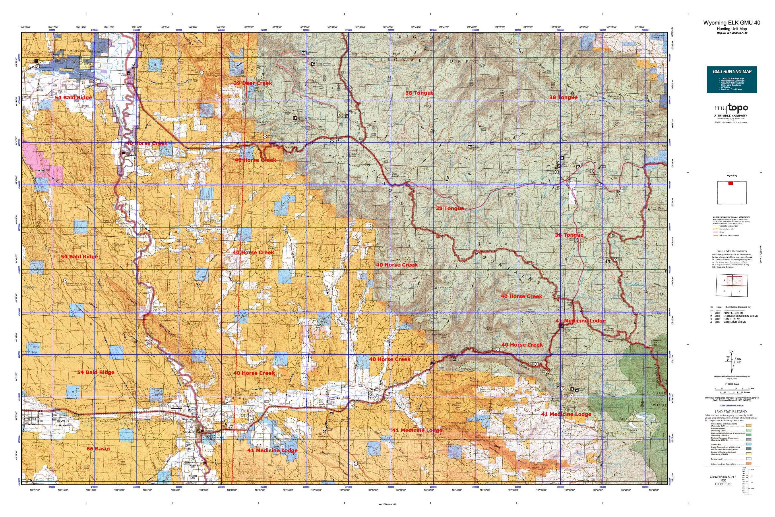 Wyoming ELK GMU 40 Map | MyTopo