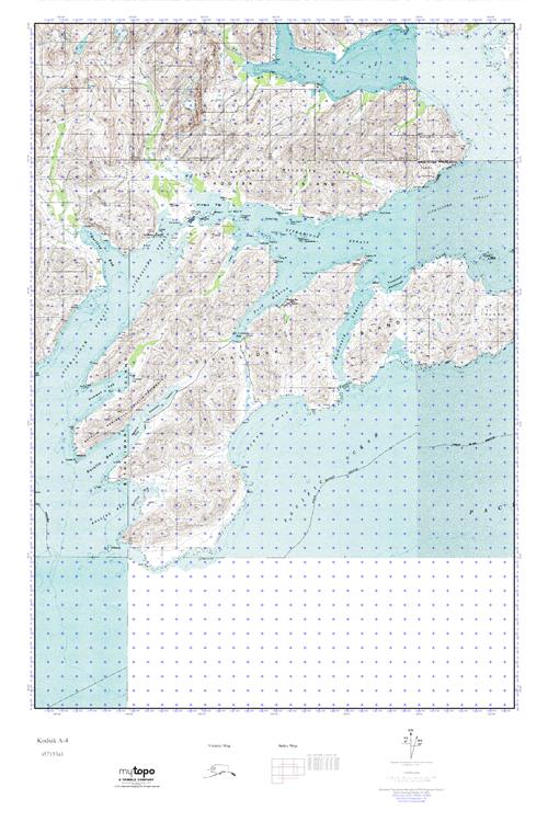 MyTopo Kodiak A4, Alaska USGS Quad Topo Map