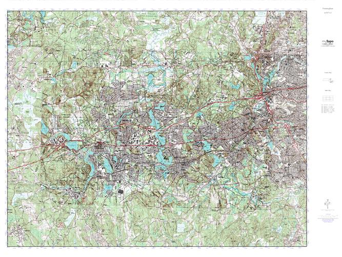 MyTopo Framingham, Massachusetts USGS Quad Topo Map