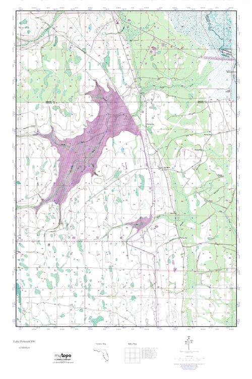 MyTopo Lake Poinsett SW, Florida USGS Quad Topo Map