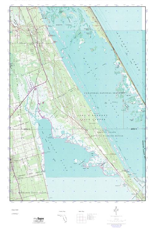 MyTopo Oak Hill, Florida USGS Quad Topo Map