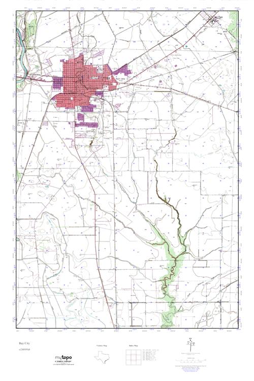 MyTopo Bay City, Texas USGS Quad Topo Map