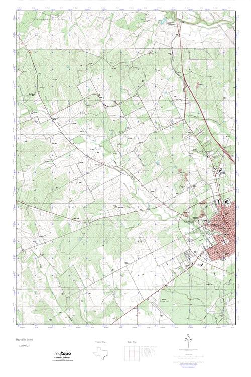 MyTopo Beeville West, Texas USGS Quad Topo Map