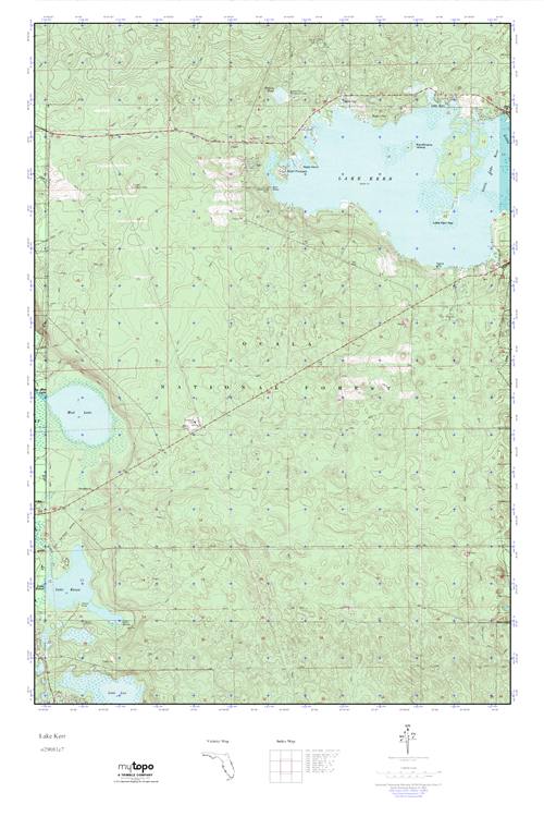 MyTopo Lake Kerr, Florida USGS Quad Topo Map