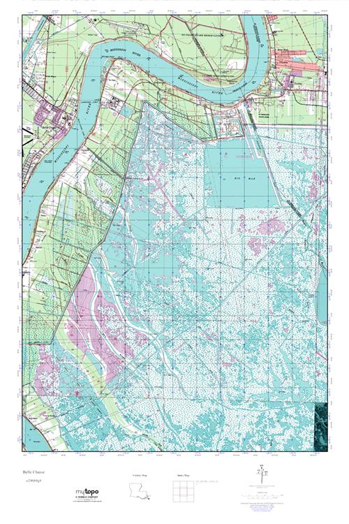 MyTopo Belle Chasse, Louisiana USGS Quad Topo Map