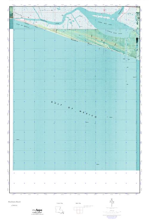 MyTopo Hackberry Beach, Louisiana USGS Quad Topo Map