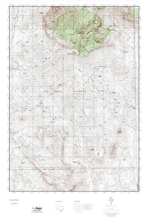 MyTopo Emory Peak, Texas USGS Quad Topo Map